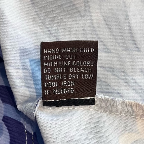 J. Mclaughlin Blue Tan Cream Panama Catalina Cloth Faux Wrap Dress Small - Picture 5 of 10